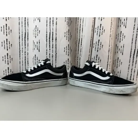 Vans Old Skool Lace Ups Shoes 6 M 7.5 W Black Suede Thrashed Rock WornIn Classic - Picture 4 of 14